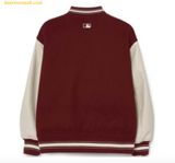  Áo Khoác Bomber MLB Common Logo Wool Varsity Jacket 3AJPB0131-43WIS Tay Da 