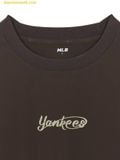  Áo Tay Dài MLB Basic Outdoor Colorblock Cursive Woven Man-to-Man New York Yankees 3AMTB0754-50BRS Nâu 