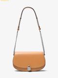  Túi Đeo Vai Michael Kors MK Mila Medium Leather Messenger Bag Nâu 