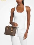  Túi Tote Michael Kors Quinn Small Signature Logo Convertible Crossbody Bag Brown 32S6GQNC0L 