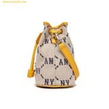  Túi Bucket MLB Dia Monogram Jacquard Mini Bucket Bag New York Yankees Beige - 3ABMS022N-50BGS 