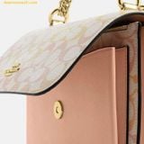  Túi Đeo Chéo Coach Klare Crossbody Bag In Signature Canvas Gold Chalk Pink CDZ07 