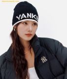  Mũ Len MLB Lettering Mid Beanie 3ABNM0836-50BKS Màu Đen 