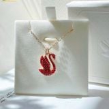  Dây Chuyền, Vòng Cổ Swarovski Swan pendant Swan, Medium, Red, 18k gold plated 5647871 