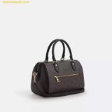  Túi Xách Dáng Trống Coach Rowan Satchel Bag In Signature Canvas Black CV961 