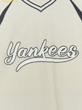  Áo Tay Dài MLB Varsity Sportive Curlsive Woven Man-to-Man New York Yankees 3AMTV1254-50CRD Trắng 