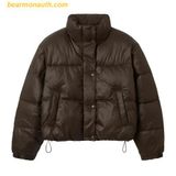  Áo Khoác Phao WHOAU High Neck Short Puffer Padding WHJPE4V15F Màu Nâu 