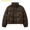 Áo Khoác Phao WHOAU High Neck Short Puffer Padding WHJPE4V15F Màu Nâu