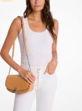  Túi Đeo Vai Michael Kors MK Mila Medium Leather Messenger Bag Nâu 