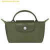  Túi Xách Longchamp Le Pliage Recycled Fabric Pouch With Handle Size Mini Forest Xanh Olive 