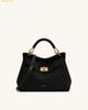  Túi Xách JW PEI Lucia Classic Faux Suede Top Handle Bag - Black 