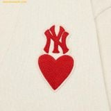  Áo Khoác Cardigan MLB Heart One-Point Cardigan NY (D.Cream) 3AKCH0234-50CRD Trắng Kem 
