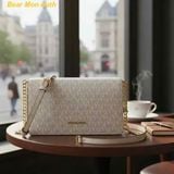  Túi Đeo Chéo Michael Kors Jet Set Medium Signature Logo Crossbody Bag Lt Cream Multi 35F5GTVC8B 
