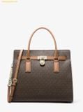  Túi Xách Michael Kors Hamilton Moderne Large Signature Logo Satchel Brown 30F5GNXS3B 