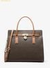  Túi Xách Michael Kors Hamilton Moderne Large Signature Logo Satchel Brown 30F5GNXS3B 