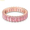  Nhẫn Swarovski Matrix ring Baguette cut, Pink, Rose gold-tone plated 5647589 