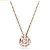  Dây Chuyền Swarovski Constella pendant Round cut, Dancing stone, Pink, 18K rose gold finish 5744244 