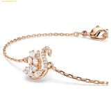  Vòng Tay, Lắc Tay Swarovski Swan bracelet Mixed cuts, Swan, White, Rose gold-tone plated 5738202 