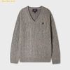  Áo Len Tay Dài WHOAU Steve Cable V-neck Pullover Melange Gray WHKAG4922F 