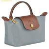  Túi Xách LongChamp Le Pliage Original Pouch With Handle Steel / Acier - Recycled Canvas Size Mini 
