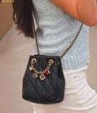  Túi Đeo Chéo Coach Jade Drawstring Bag With Quilting Black CER88 
