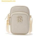  Túi Đeo Chéo MLB PU Diamond Monogram New York Yankees 7ACRMDD4N-50CRS Màu Trắng Kem 