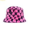  Mũ Bucket Lông MLB Monogram Mink Fleece Bucket Hats New York Yankees Pink 3AHTM0316-50PKD 