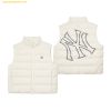  Áo Ghile Phao MLB Basic Mega Logo Padded Vest NY (Cream) 3ADVB0336-50CRS Trắng Kem 