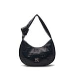  Túi Đeo Vai MLB Classic Monogram Crack Embo Hobo Bag New York Yankees Boston Redsox 3Abqmv15N Màu Đen / Trắng / Xám 