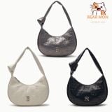  Túi Đeo Vai MLB Classic Monogram Crack Embo Hobo Bag New York Yankees Boston Redsox 3Abqmv15N Màu Đen / Trắng / Xám 
