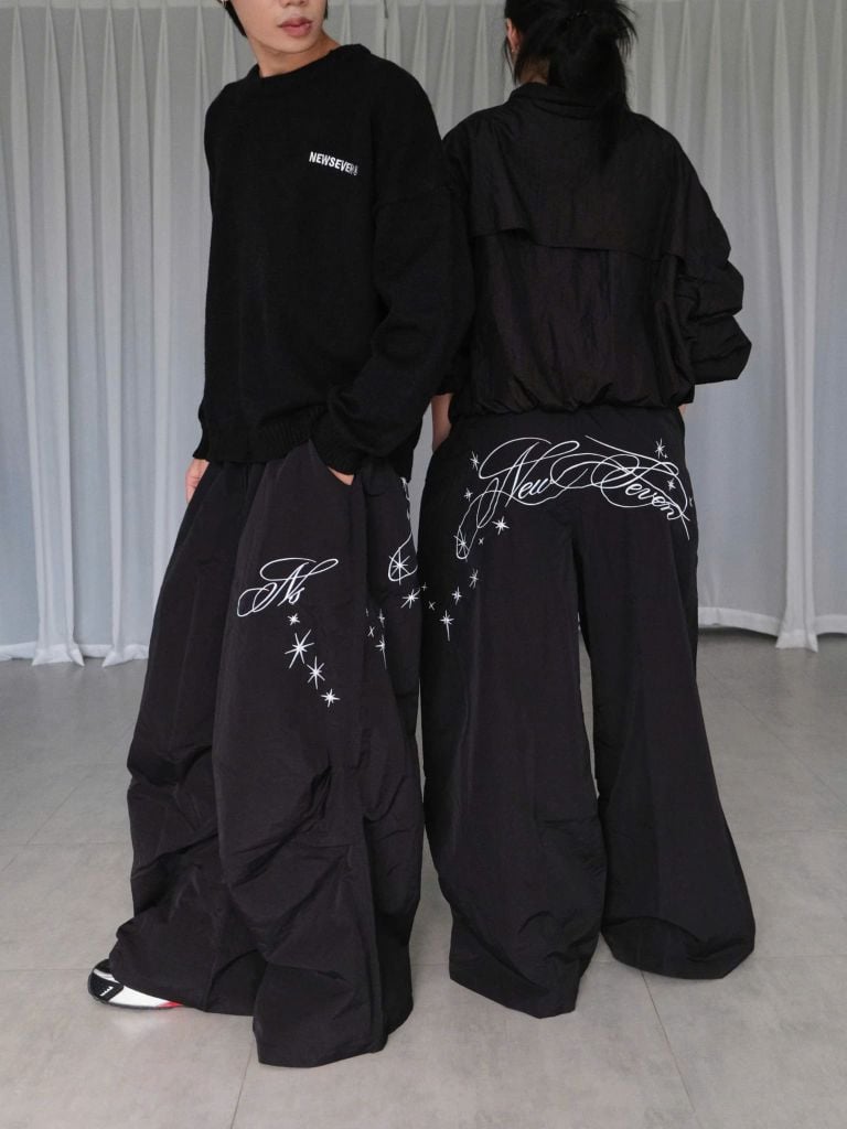 Quần Vải Gió Nhăn Họa Tiết NEWSEVEN Starburst Baggy Pants QD.556