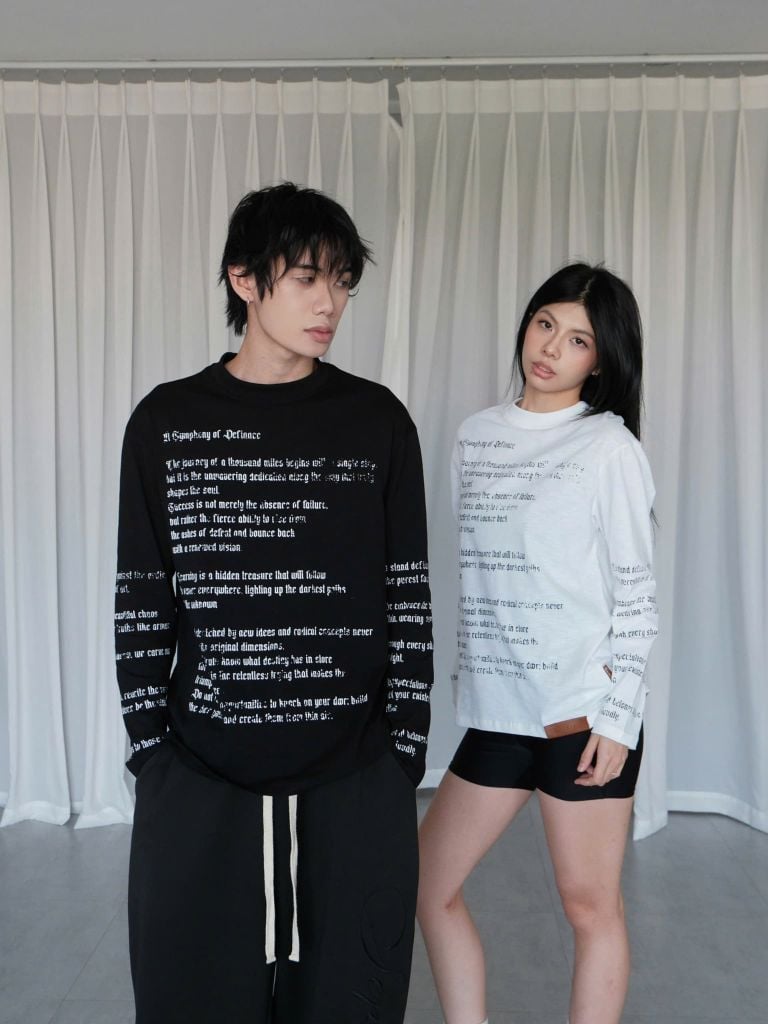 Áo Thun Dài Tay In Chữ NEWSEVEN Crowned Rogue Long-sleeved ADT.544M