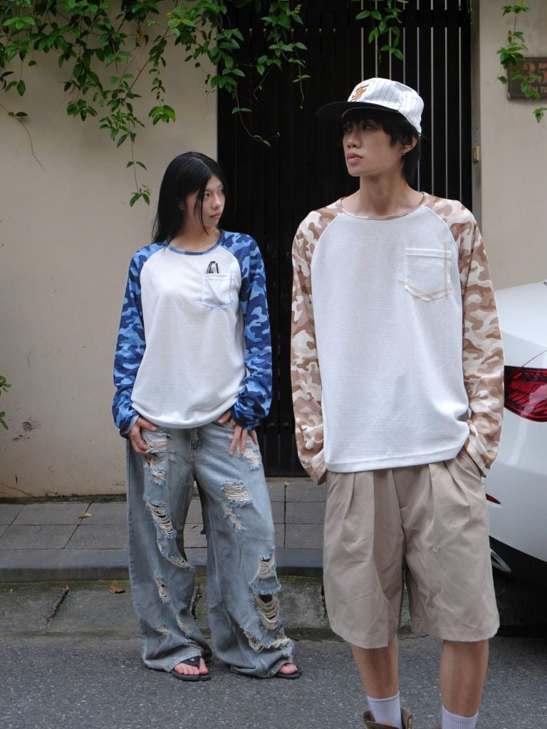 Áo Thun Dài Tay Phối Camo NEWSEVEN Raglan Waffle Longsleeve Camo ADT.542