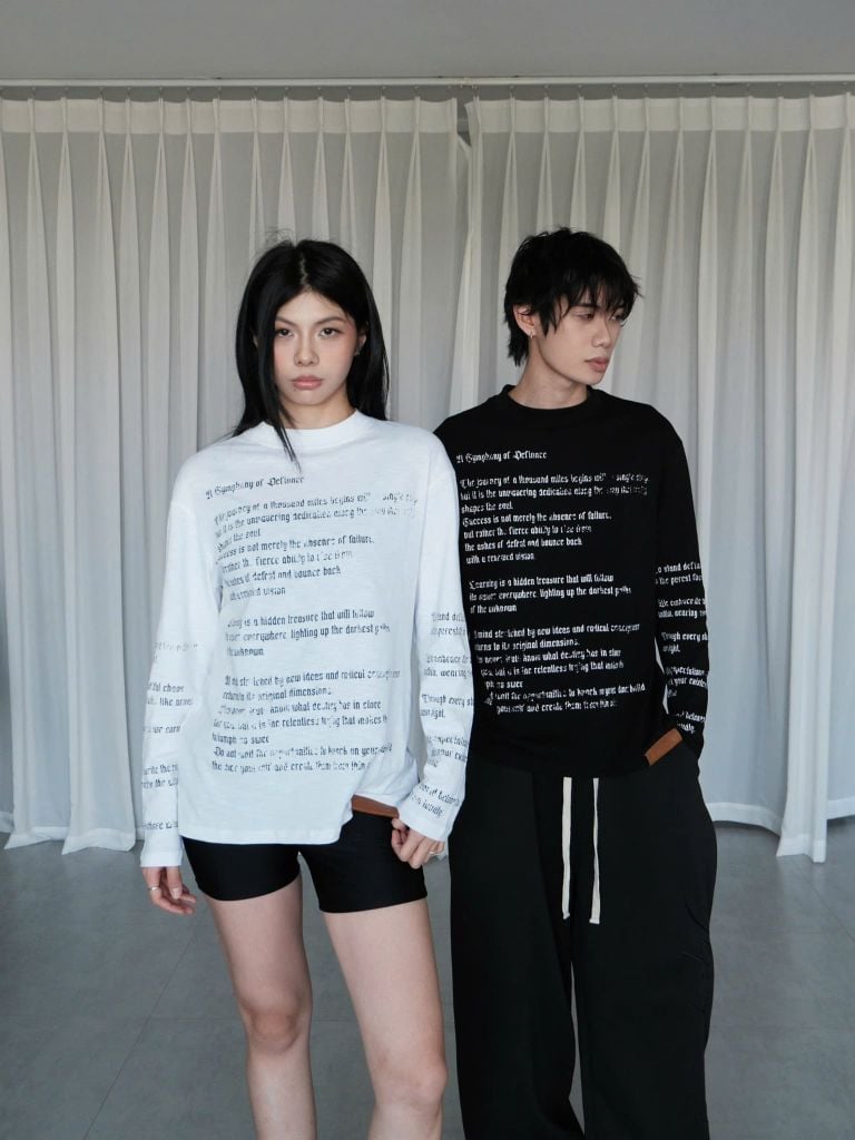 Áo Thun Dài Tay In Chữ NEWSEVEN Crowned Rogue Long-sleeved ADT.544M
