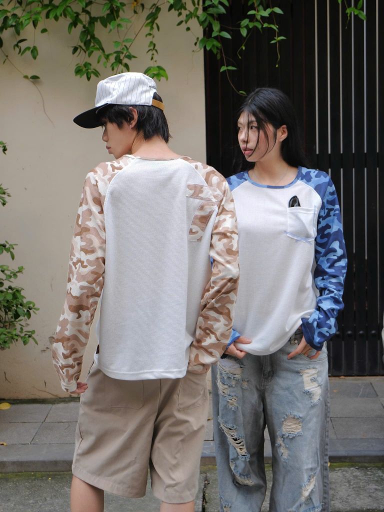 Áo Thun Dài Tay Phối Camo NEWSEVEN Raglan Waffle Longsleeve Camo ADT.542