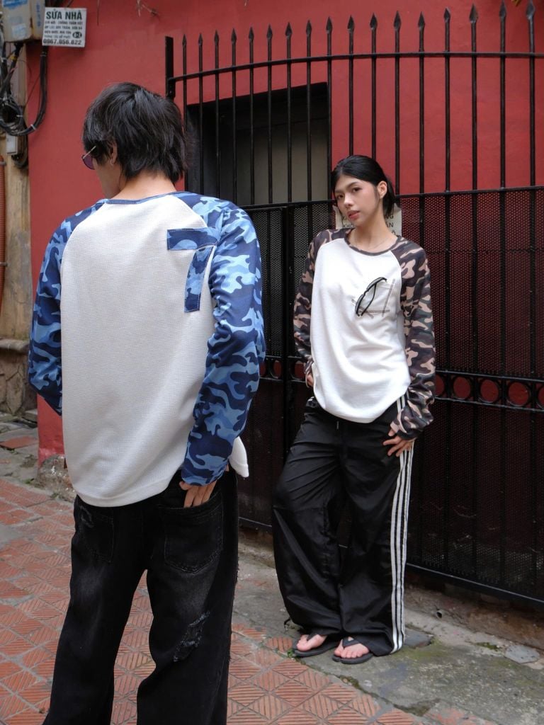 Áo Thun Dài Tay Phối Camo NEWSEVEN Raglan Waffle Longsleeve Camo ADT.542