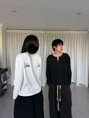 Áo Thun Dài Tay Thêu Chữ Nseven Gallery NEWSEVEN Button Henley ADT.547