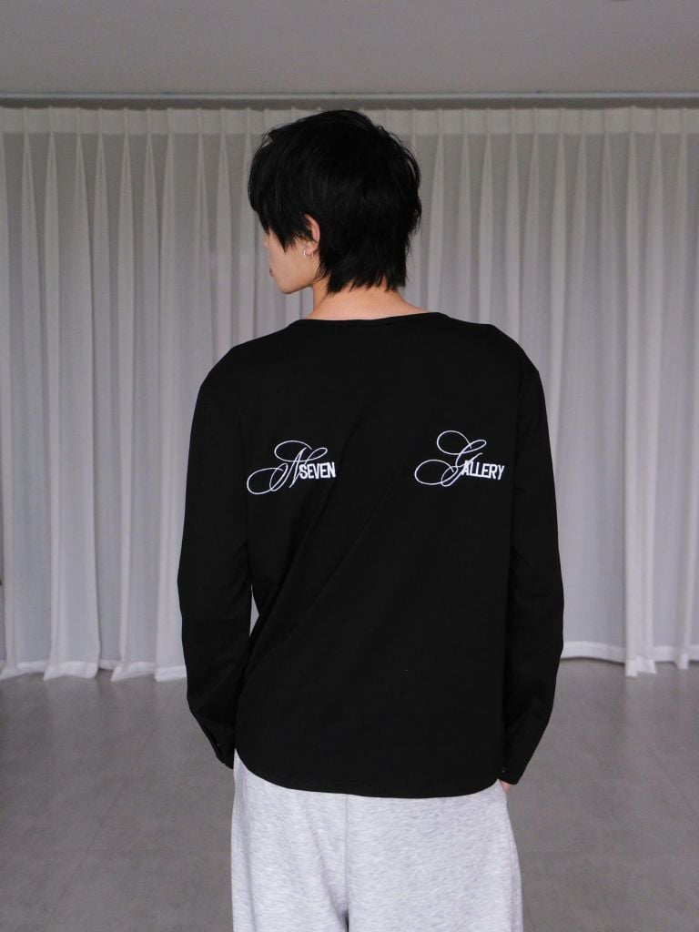Áo Thun Dài Tay Thêu Chữ Nseven Gallery NEWSEVEN Button Henley ADT.547