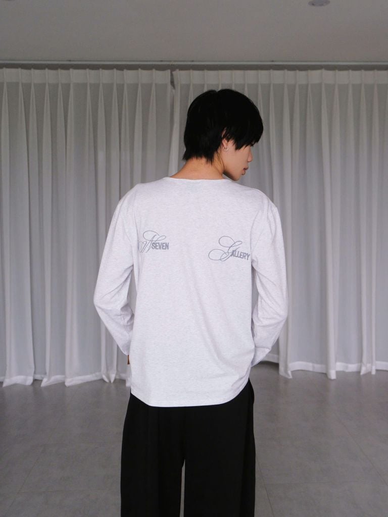 Áo Thun Dài Tay Thêu Chữ Nseven Gallery NEWSEVEN Button Henley ADT.547