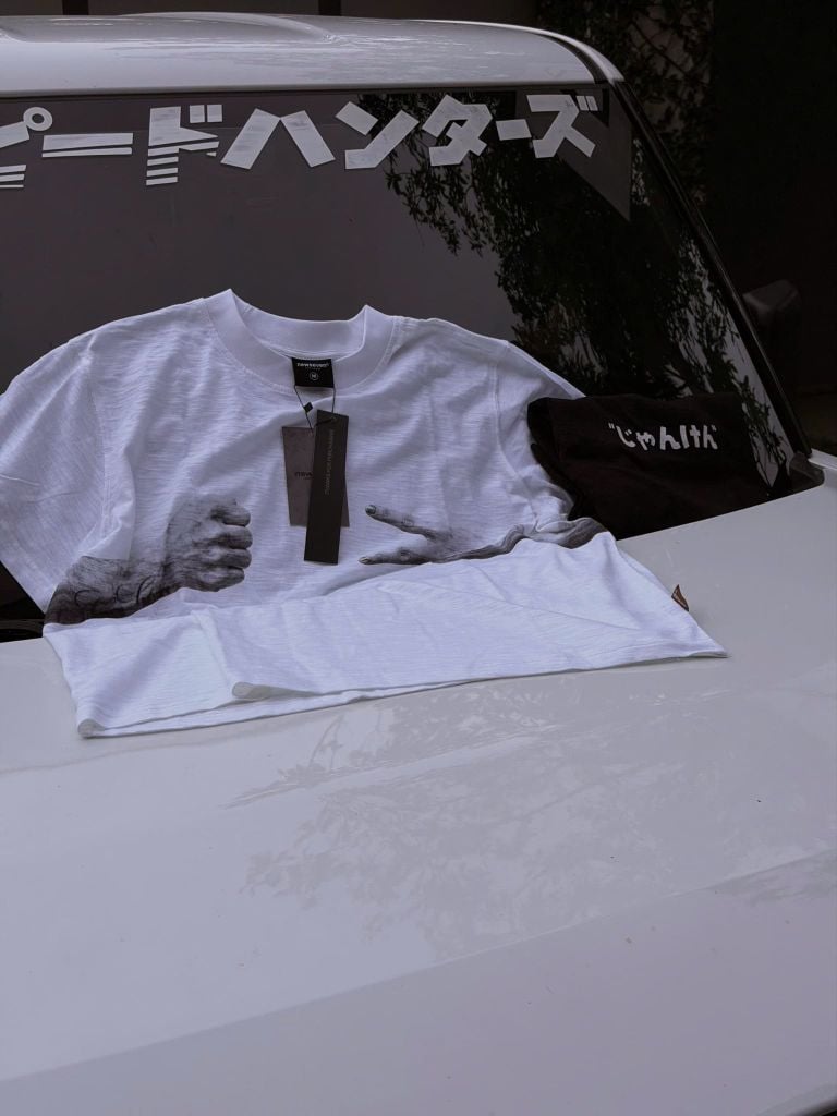 Áo Thun Xước NEWSEVEN “rock scissor paper” Boxy tee NAT.536