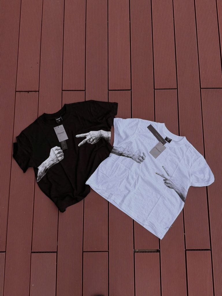 Áo Thun Xước NEWSEVEN “rock scissor paper” Boxy tee NAT.536