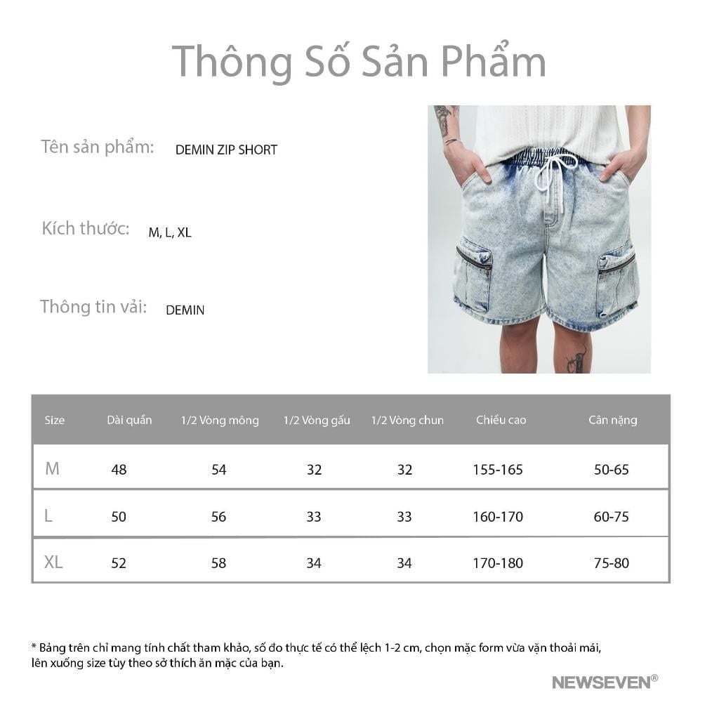 Quần Short Demin NEWSEVEN Denim Zip QS.329