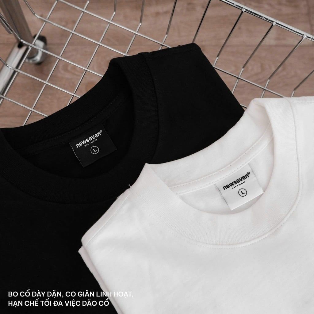 Áo Thun Trơn COTTON COMFITEX FABRIC CHỐNG NHĂN 240Gsm NEWSEVEN Form Oversize Unisex Nam Nữ AT.500