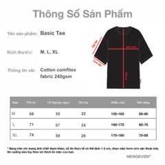Áo Thun Trơn COTTON COMFITEX FABRIC CHỐNG NHĂN 240Gsm NEWSEVEN Form Oversize Unisex Nam Nữ AT.500