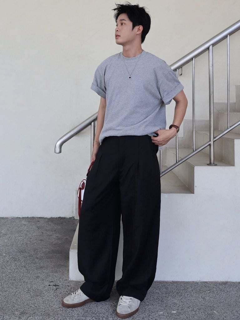 Quần Dài Ống Rộng Vải Xước NEWSEVEN Wide Leg Pants QD.433