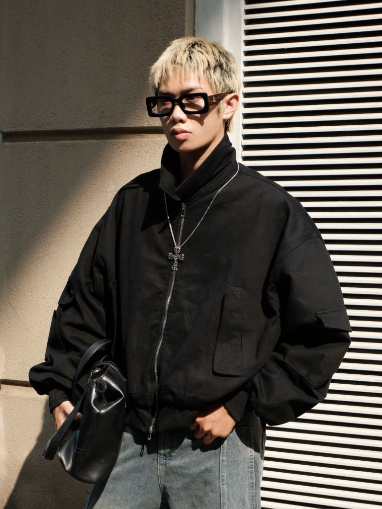 Áo Khoác Kaki Trần Bông NSEVEN Kaki Bomber Jacket Winter2025 NAK.453