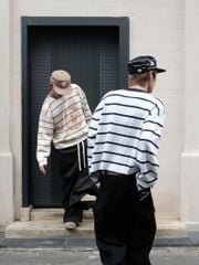 Áo Len Dệt Dài Tay SHIELD STRIPED CROP KNIT NEWSEVEN NAD.494