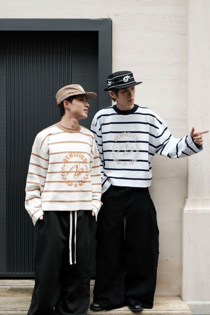 Áo Len Dệt Dài Tay SHIELD STRIPED CROP KNIT NEWSEVEN NAD.494