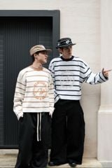 Áo Len Dệt Dài Tay SHIELD STRIPED CROP KNIT NEWSEVEN NAD.494