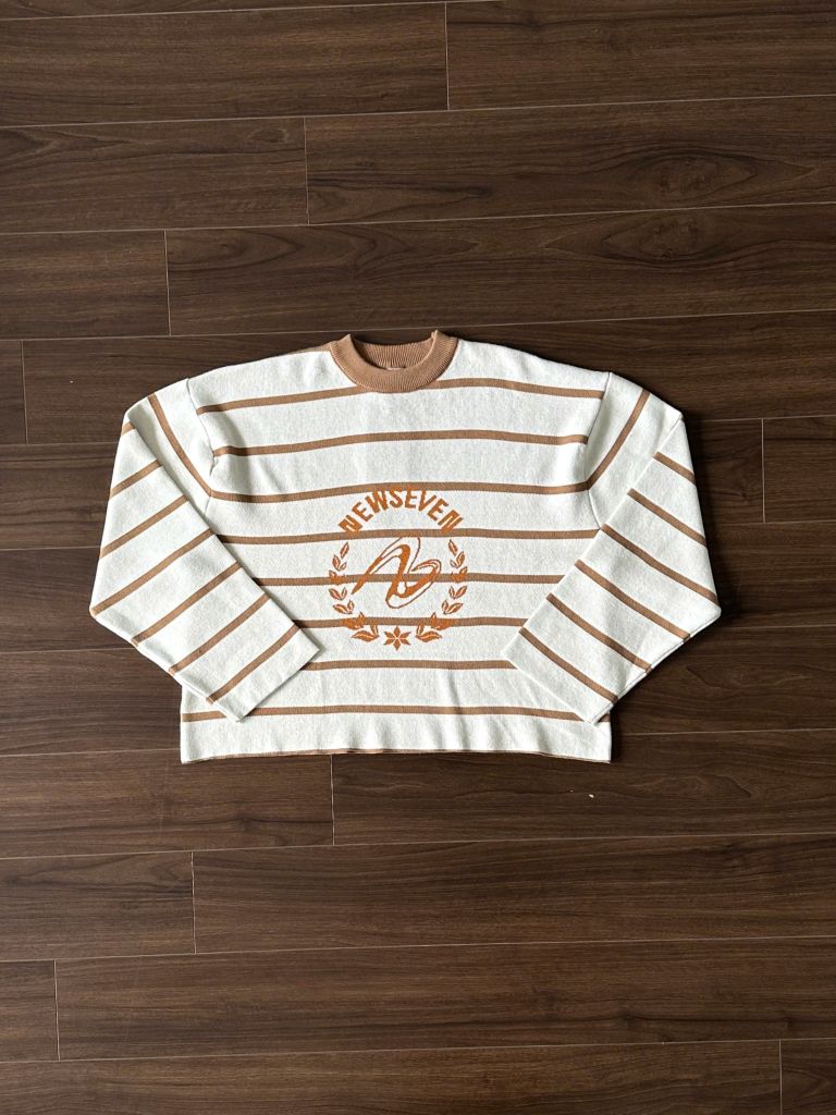 Áo Len Dệt Dài Tay SHIELD STRIPED CROP KNIT NEWSEVEN NAD.494
